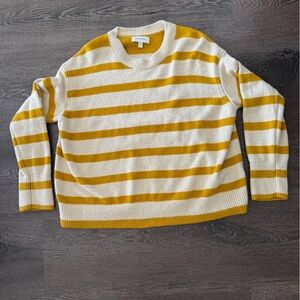 Banana Republic Mustard and Cream Striped Sweater